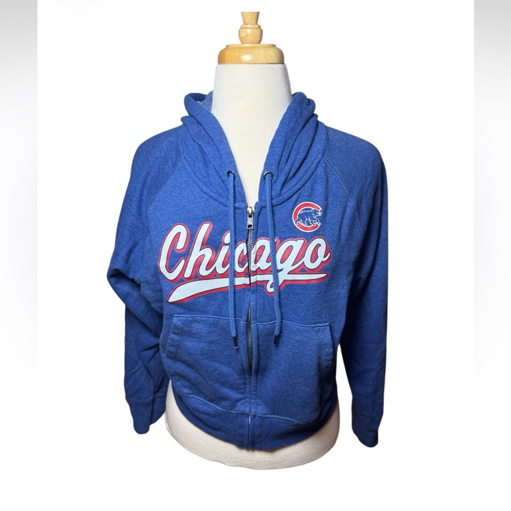 Chicago Cubs Blue Zip Up Hoodie-Size Large